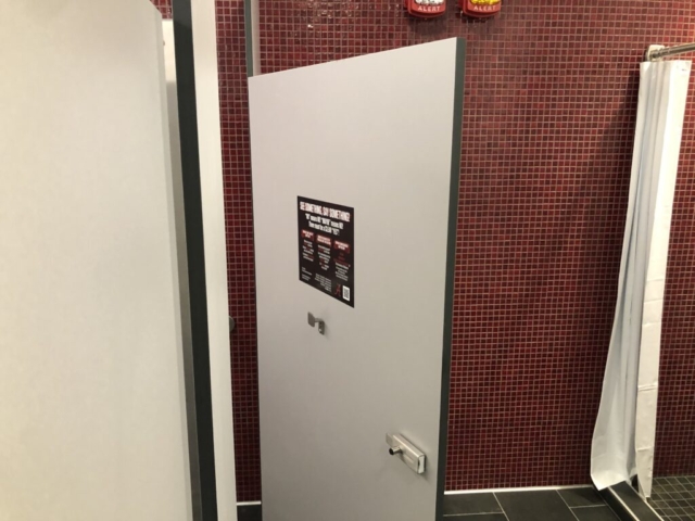 Bryant-Denny Stadium toilet door